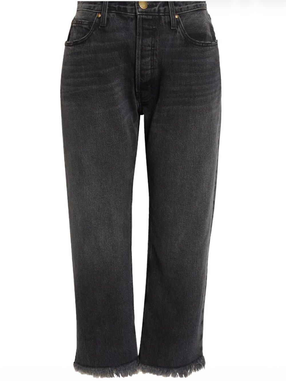 THE GREAT. Wayne Jean Graphite Wash Cropped Frayed Jeans 27 *